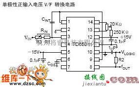 单片机制作中的AD650单极性正输入电压V/F转换电路图  第1张