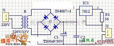 单片机制作中的lm7812应用电路图  第1张