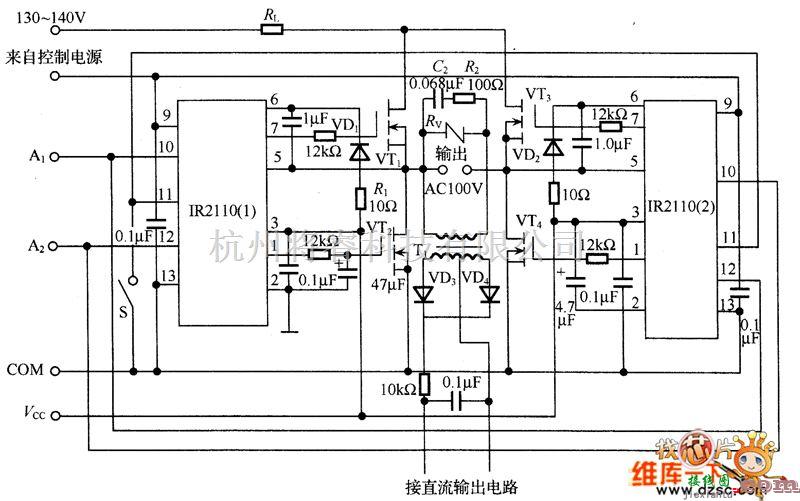 电源电路中的DC/AC逆变电路图  第1张