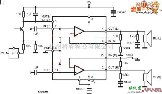 单片机制作中的tda7265应用电路图  第1张