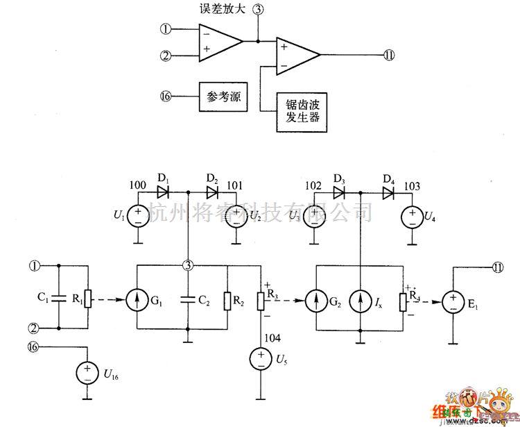 综合电路中的UC3825的等效电路图  第1张