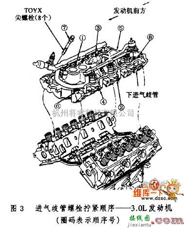 福特中的福特天霸与水星蜂鸟发动机进、排气歧管的拆装电路图  第3张