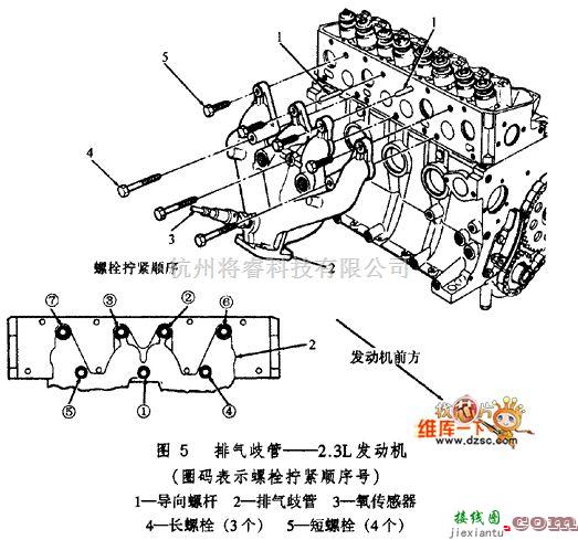 福特中的福特天霸与水星蜂鸟发动机进、排气歧管的拆装电路图  第5张