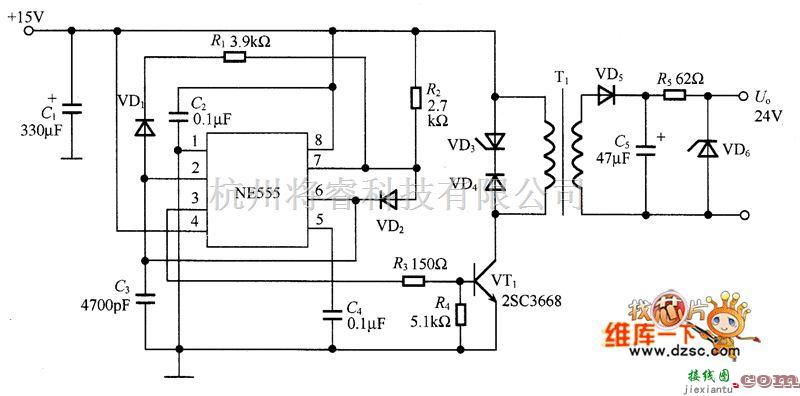 开关稳压电源中的采用NE555构成的隔离型稳压电源图  第1张