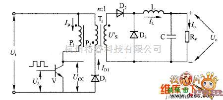 综合电路中的单端正激式转换器的主电路图  第1张