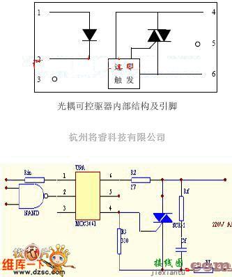 单片机制作中的双向可控硅过零电压触发驱动电路图(MOC3040应用电路)  第1张