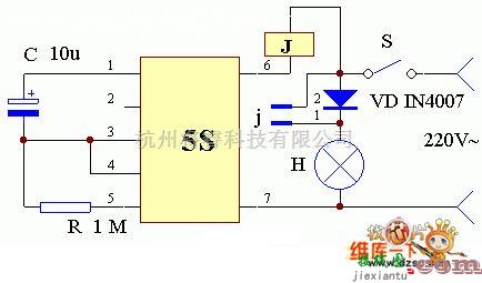 灯光控制中的5S白炽灯泡延寿器电路图  第1张