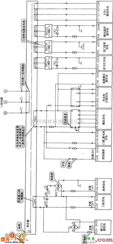 电梯控制中的日立VFMG电梯控制电源电路图  第1张