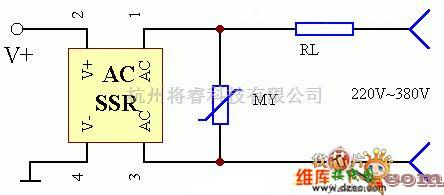 保护电路中的固态继电器电路的过压保护电路图  第1张