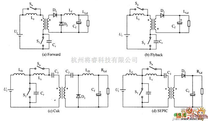 综合电路中的ZVS PWM转换器的基本电路图  第2张