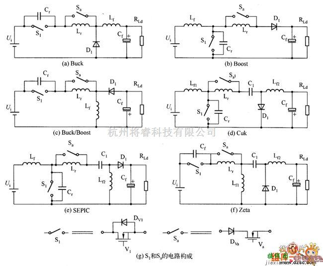 综合电路中的ZVS PWM转换器的基本电路图  第1张