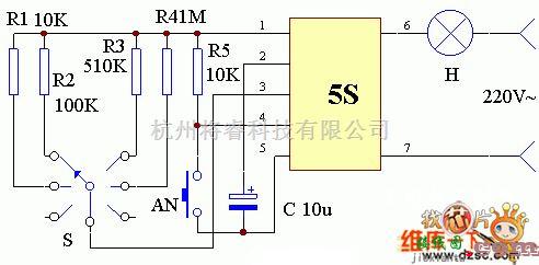 定时控制中的5S照相曝光定时器电路图  第1张