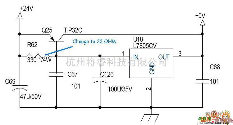 电源电路中的7805电源电路图  第1张