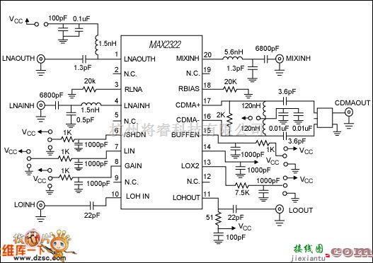 单片机制作中的MAX2322应用电路原理电路图  第1张