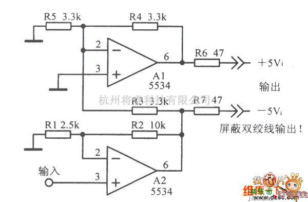 仪表放大器中的一种差动线路驱动器电路图  第1张