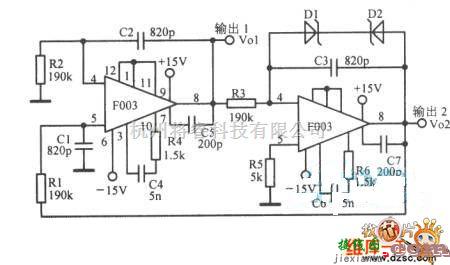 高频振荡器中的RC称相振荡器电路图  第1张