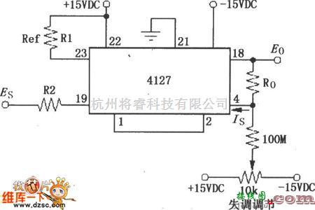 对数/跨导放大电路中的由对数放大器4127构成的反对数电路图  第1张