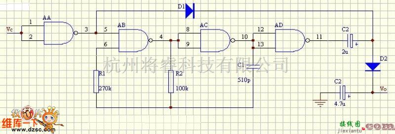 脉冲信号产生器中的过零脉冲电路图  第1张