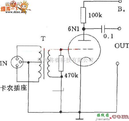 电子管功放中的电子管低阻抗输入电路图  第1张