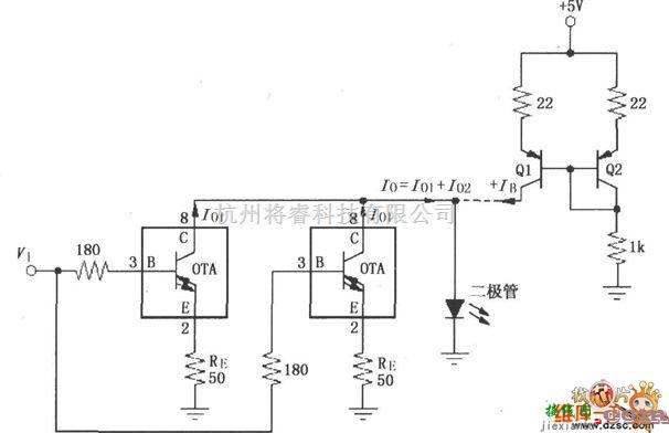 宽带放大器电路中的由两个宽带跨导型运算放大和缓冲器OPA660构成的高速电流驱动器电路图  第1张