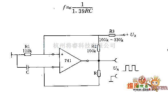 光电电路中的简单的矩形波发生器电路图  第1张