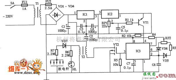 仪器仪表中的负氧|离子|发生器电路图  第1张