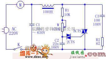 温控电路中的可调速吸尘器电路图  第1张