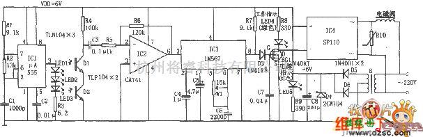 遥控电路（综合)中的家用电扇红外遥控器电路图  第1张