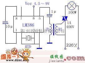 灯光控制中的简单易制的声控音乐彩灯控制器电路图  第1张