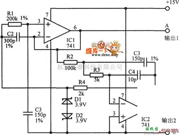 正弦信号产生中的稳定的正弦波振荡器电路图  第1张