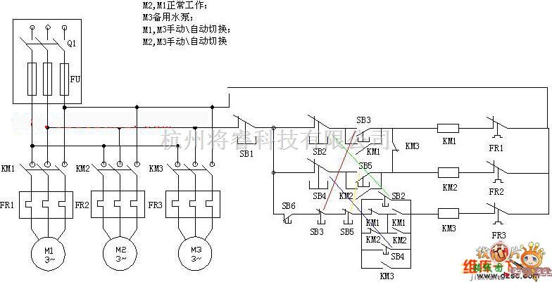 灌溉中的PLC控制水泵电机接线原理电路图  第1张