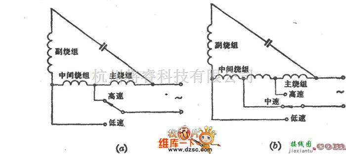 综合电路中的L1型绕组抽头调速电路图  第1张