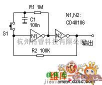 控制电路中的电子轻触开关电路图  第1张