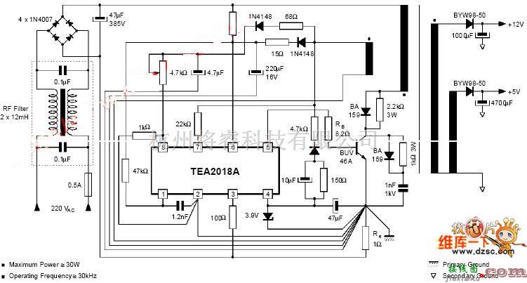 单片机制作中的TEA2018 TEA2018A应用电路图  第1张