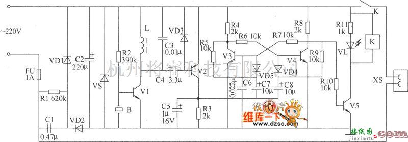 开关电路中的亚超声原理遥控开关电路图  第1张