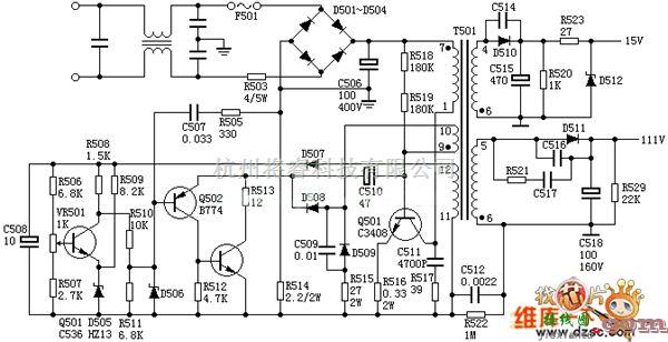 开关稳压电源中的三洋开关电源80P电路图  第1张