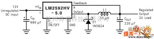 单片机制作中的LM2592应用电路图  第1张
