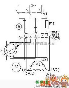 防害中的鼠笼电动机自耦变压器起动线路电路图  第1张