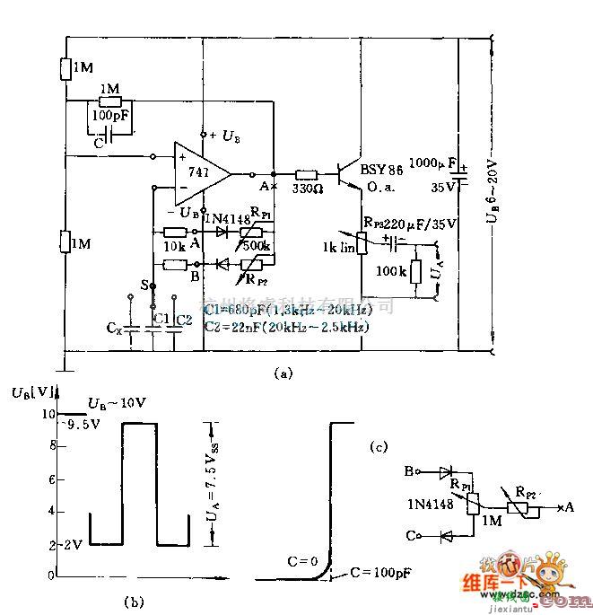 光电电路中的具有可变脉宽的矩形波发生器电路图  第1张