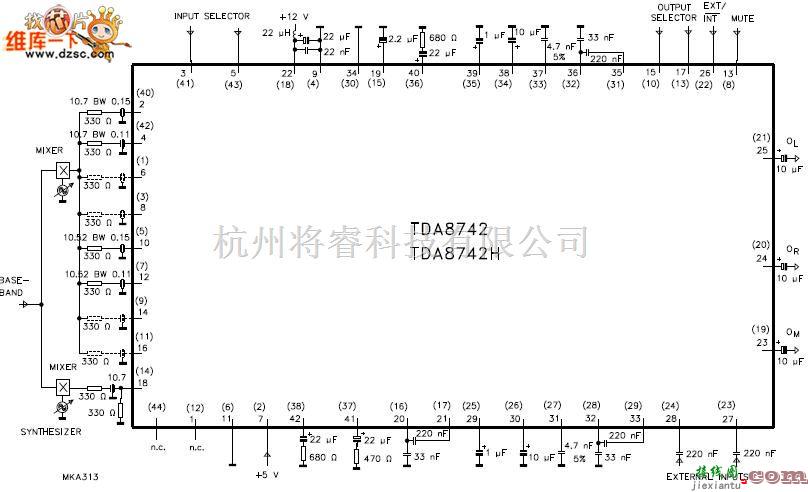 单片机制作中的TDA8742应用电路图  第1张