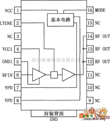 射频放大器中的RF2152双模式大功率线性放大器引脚电路图  第1张