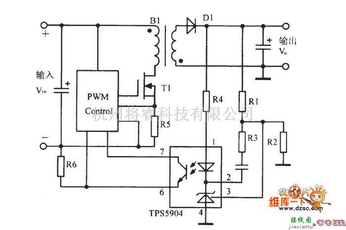 增益可调放大电路中的反馈放大器TPS5904电路图  第1张