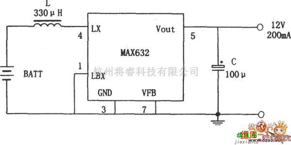 DC-DC中的用MAX632组成的高效升压稳压电源电路图  第1张