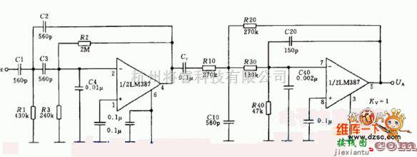 滤波器中的用lm387的语音滤波器电路图  第1张