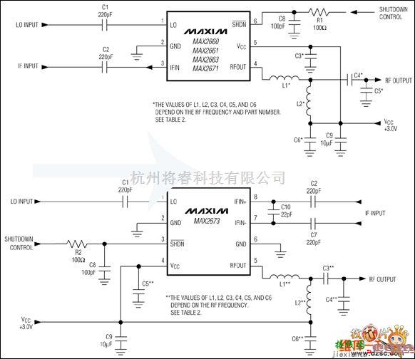 单片机制作中的MAX2660, MAX2661应用电路图  第1张