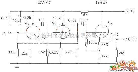 电子管功放中的McIntosh C22电子管前级放大电路图  第1张