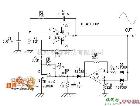 正弦信号产生中的非常酷的正弦波发生电路图  第1张