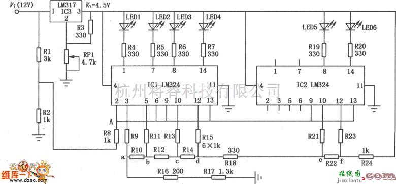 仪器仪表中的LED显示电子电压表电路图  第1张