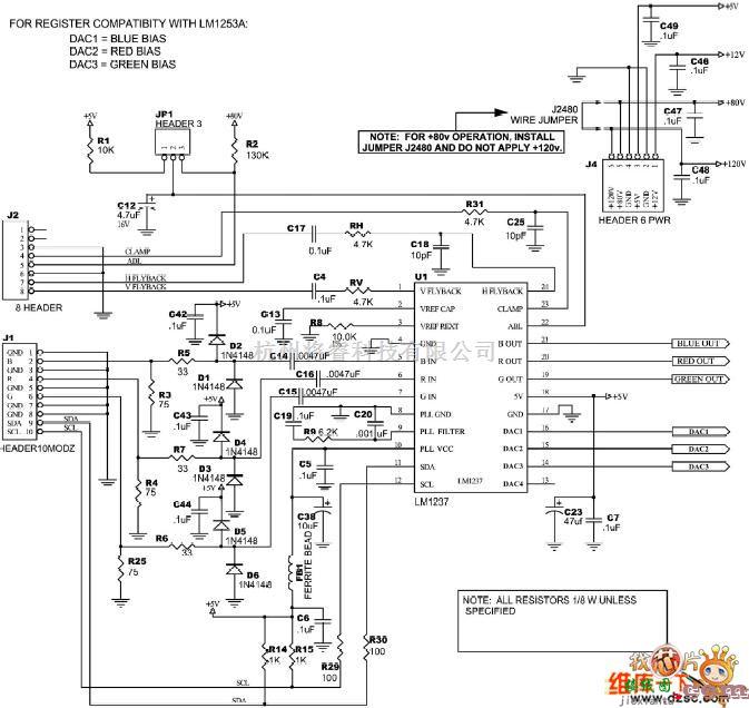 单片机制作中的LM1237应用电路图  第1张