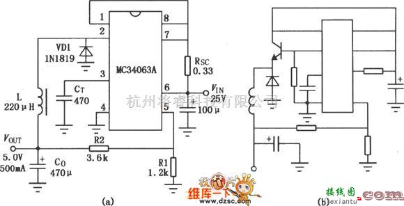 DC-DC中的MC3406A升降压DC—DC集成变换器电路图  第2张